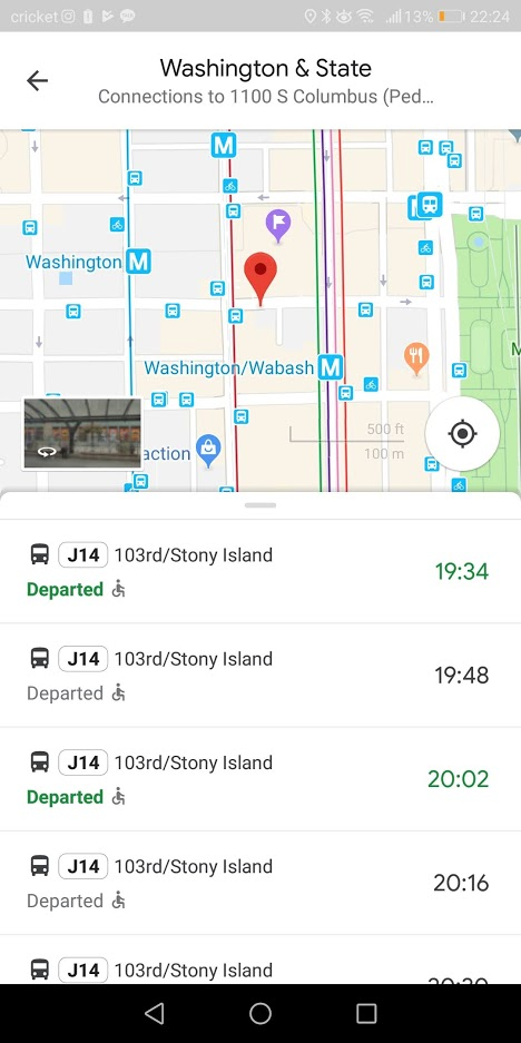 image of Google Maps screen